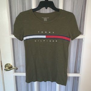army green Tommy Hilfiger tee